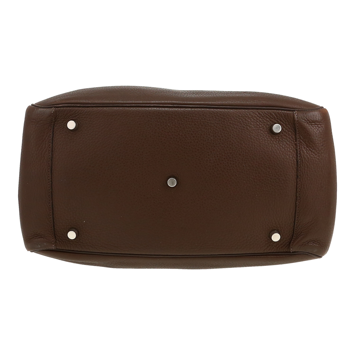 Bolso de mano Hermès  Lindy en cuero togo marrón - Detail D1