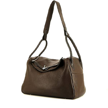 Hermes Lindy 30 Chocolate Clemence Brown Leather