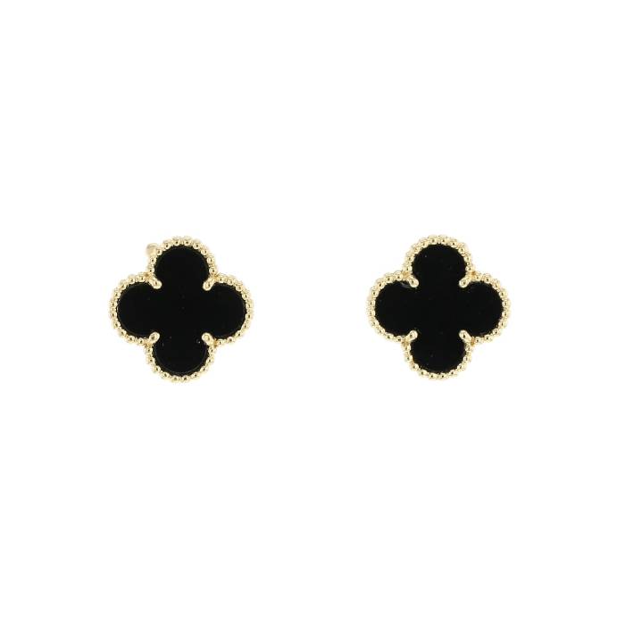 Pendientes Van Cleef & Arpels Alhambra Vintage de oro amarillo y ónix