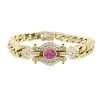 Vintage  bracelet in yellow gold, diamonds and ruby - 00pp thumbnail