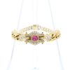 Vintage  bracelet in yellow gold, diamonds and ruby - 360 thumbnail