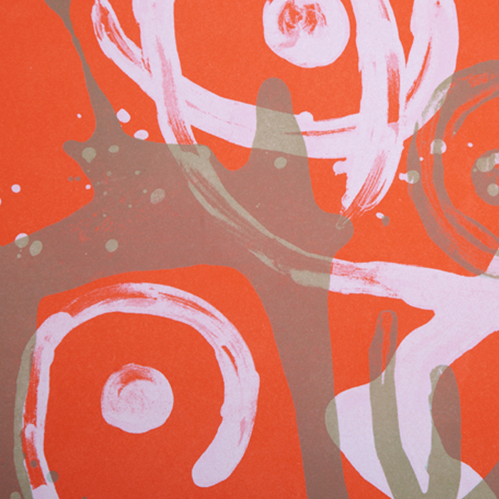 Joan Miró, "Chevauchée (rouge et brun)", lithographie en couleurs sur papier, signée et numérotée, de 1969 - Detail D1