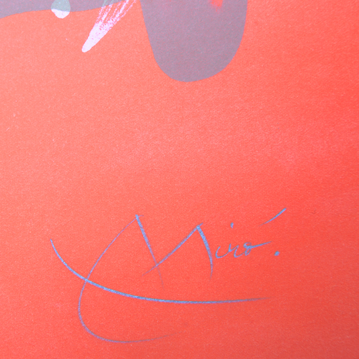 Joan Miró, "Chevauchée (rouge et brun)", lithographie en couleurs sur papier, signée et numérotée, de 1969