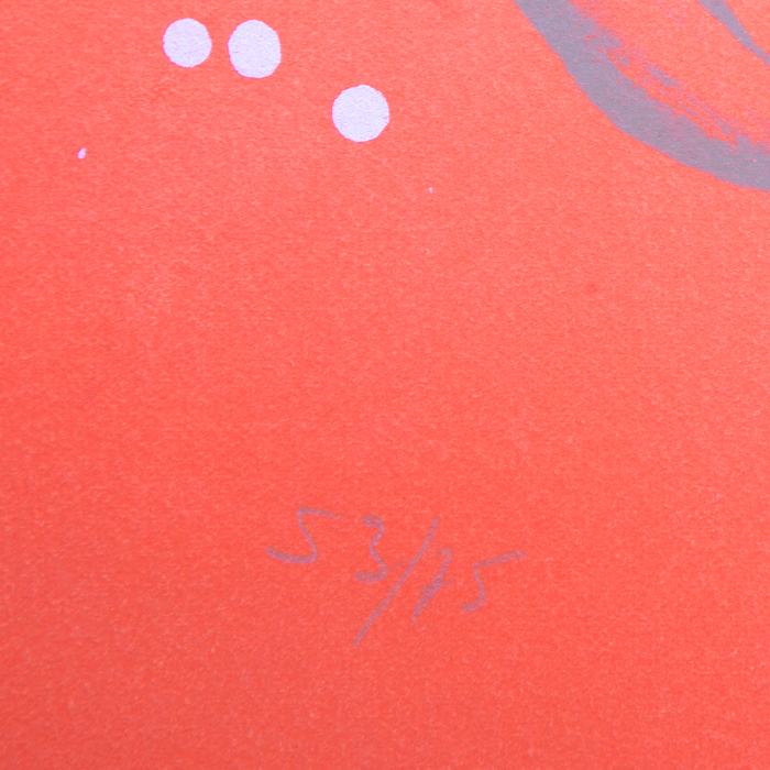 Joan Miró, "Chevauchée (rouge et brun)", lithographie en couleurs sur papier, signée et numérotée, de 1969 - Detail D3
