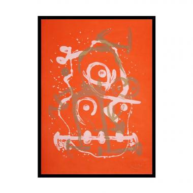 Joan Miró, "Chevauchée (rouge et brun)", lithographie en couleurs sur papier, signée et numérotée, de 1969
