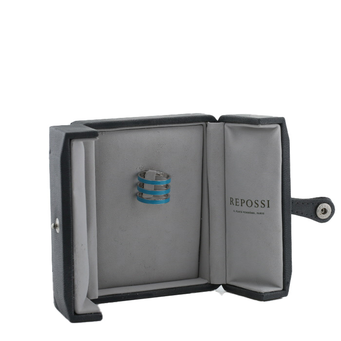 Anello Repossi Berbère in oro bianco e smalto - Detail D2