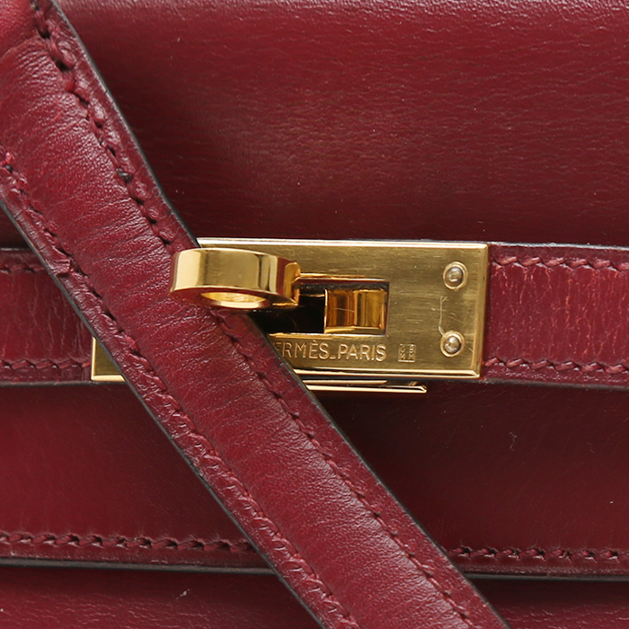 Borsa Hermès Kelly 20 cm in pelle box rosso H - Detail D1
