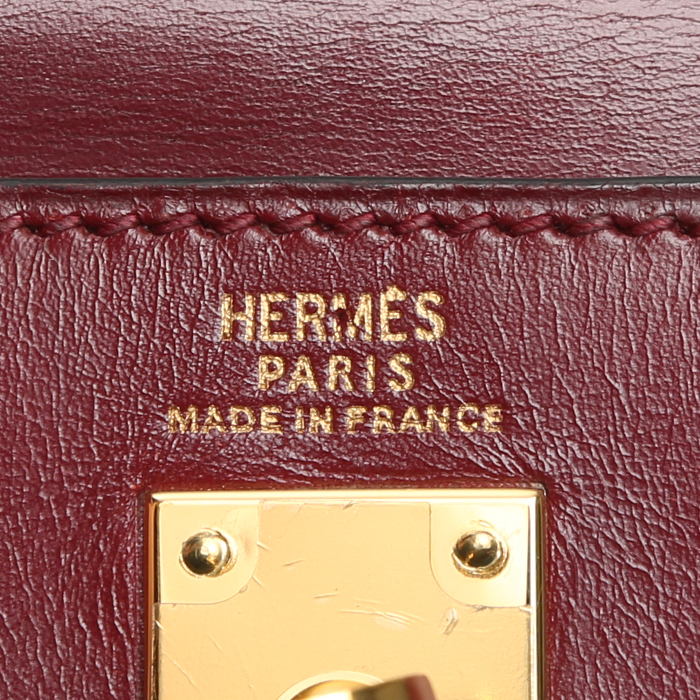 Borsa Hermès Kelly 20 cm in pelle box rosso H - Detail D4