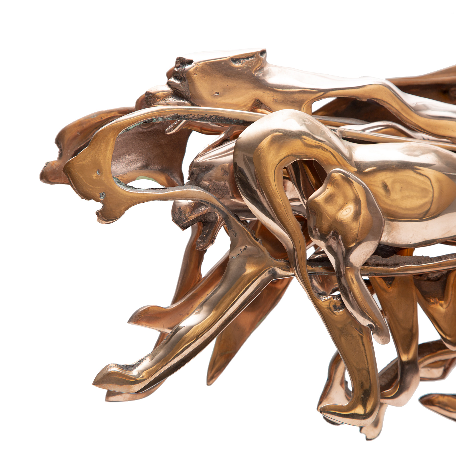 Arman, "Panthère", Bronze sculpture with gilded polished patina and black metal base, signed and numbered, of 1990-2009. - Detail D1