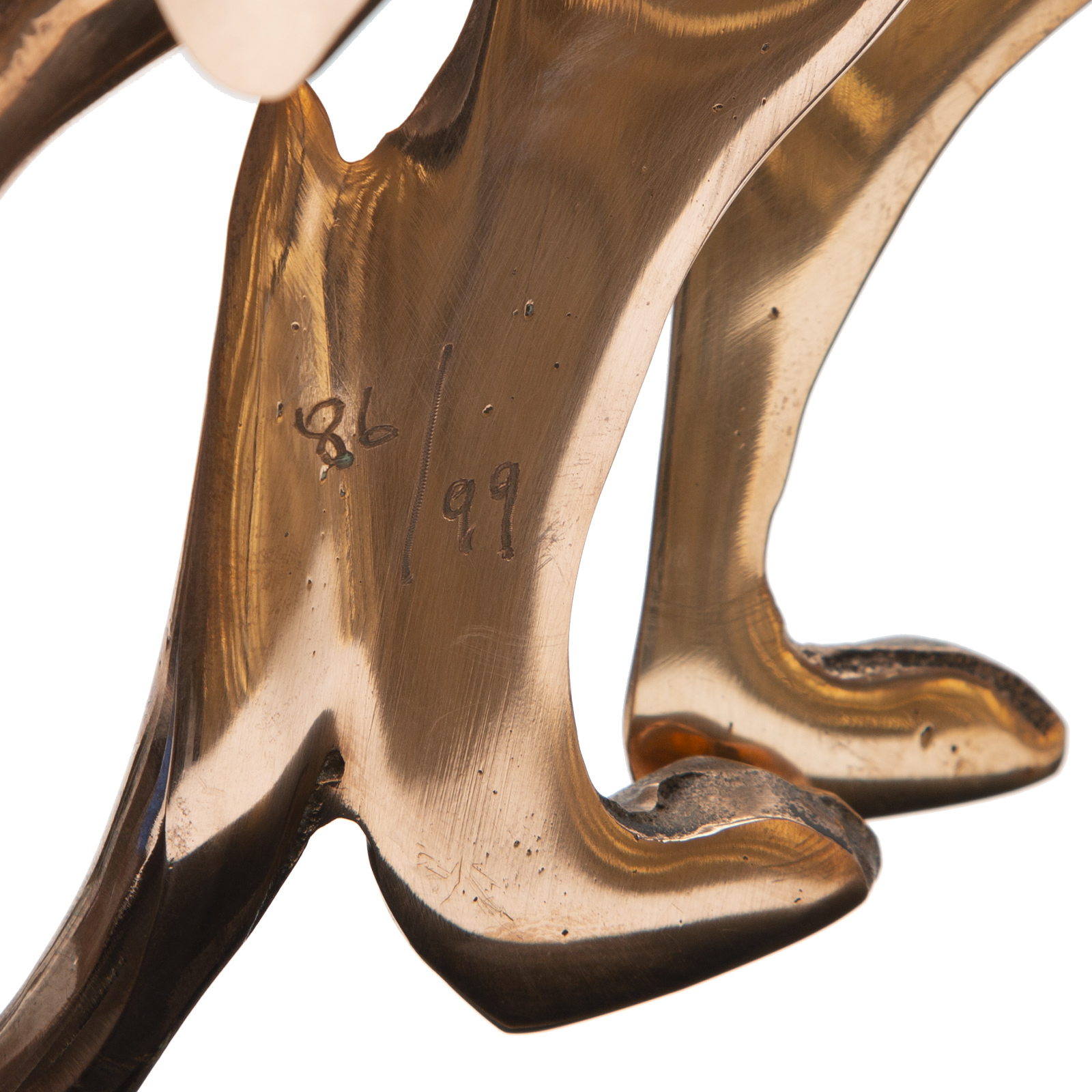 Arman, "Panthère", Bronze sculpture with gilded polished patina and black metal base, signed and numbered, of 1990-2009. - Detail D3