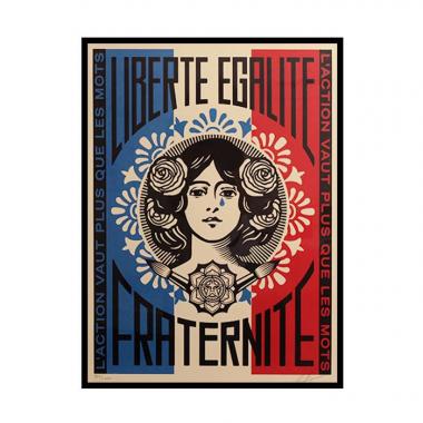 Shepard FAIREY (OBEY GIANT), “Marianne: l'action vaut plus que les mots”, sérigraphie en couleurs sur papier, signée et numérotée, de 2021