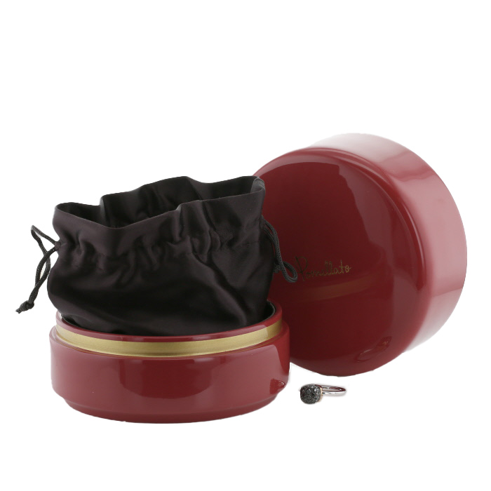 Sortija Pomellato Nudo Petit modelo pequeño de oro rosa, oro blanco y diamantes negro - Detail D2