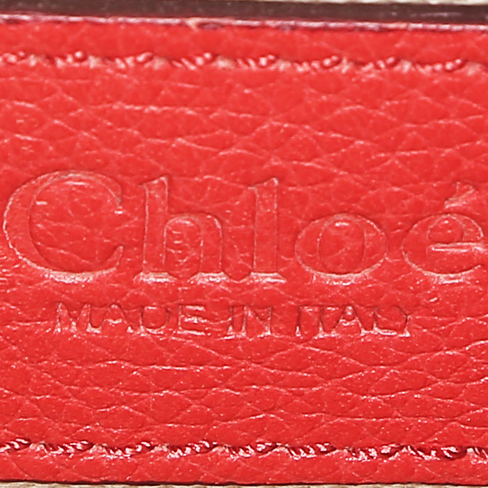 Chloé  Paraty handbag  in red leather - Detail D4