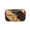 Bolso bandolera Gucci  GG Marmont mini  en cuero acolchado negro beige y color burdeos - 360 thumbnail