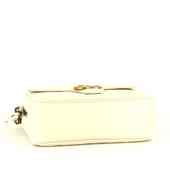 Gucci  GG Marmont Camera shoulder bag  in white leather - Detail D5