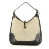 Hermès  Trim handbag  in navy blue leather  and beige canvas - 360 thumbnail