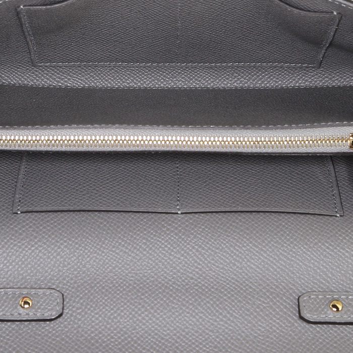 Borsa/pochette Hermès  Kelly To Go in pelle Epsom grigia - Detail D2