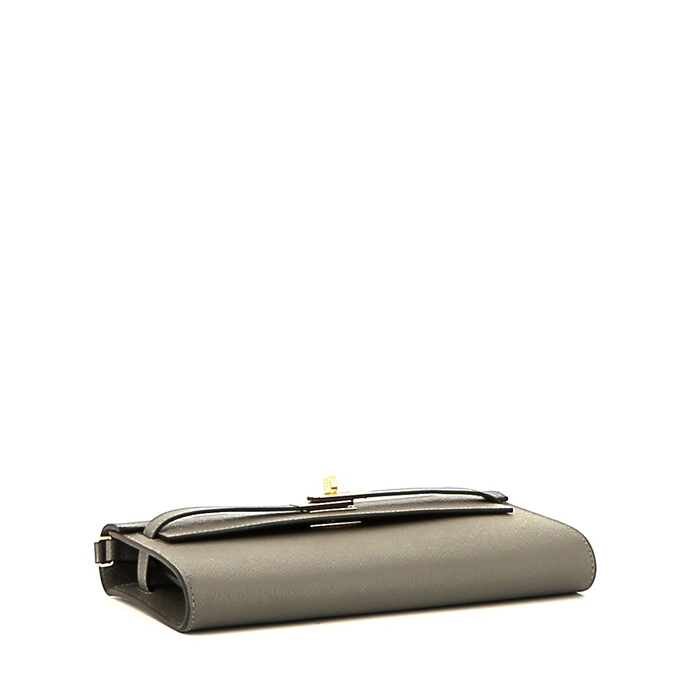 Hermès  Kelly To Go handbag/clutch  in grey epsom leather - Detail D4