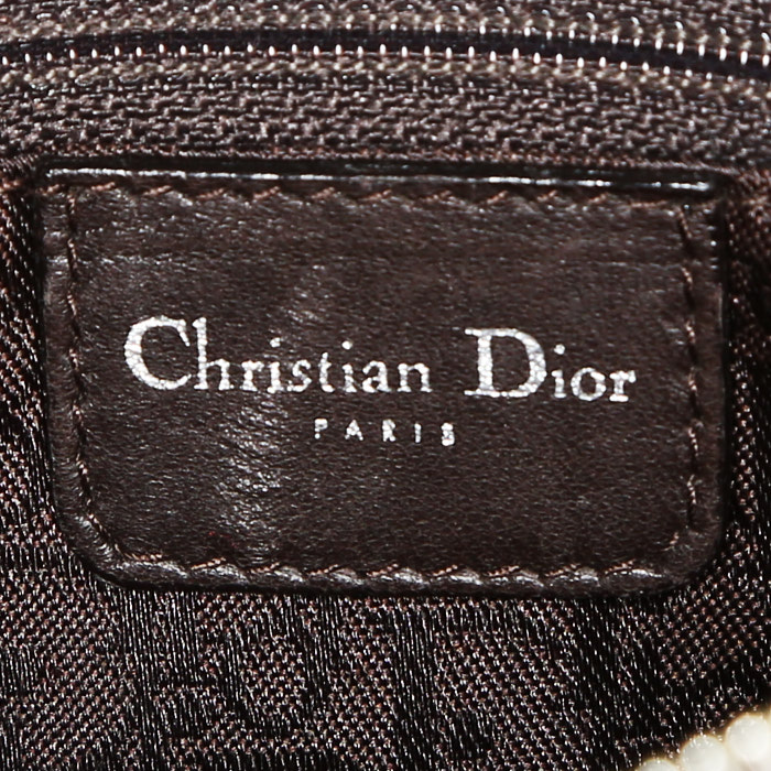 Bolso de mano Dior  Lady Dior en cuero cannage marrón - Detail D4