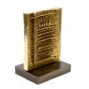 Arnaldo Pomodoro, "Porta", sculpture in gilded bronze and wooden and metal base, signed and numbered, from 1970's - 00pp thumbnail