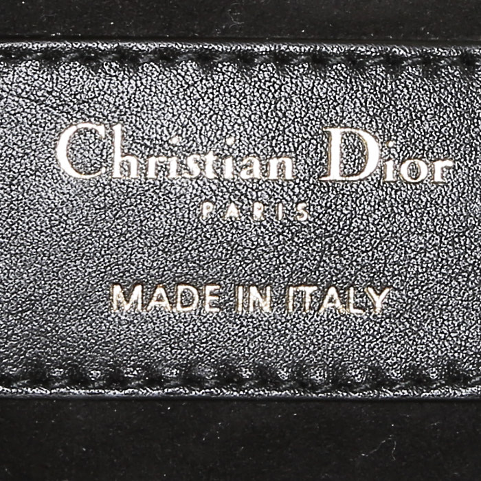 Sac à main Dior  Saddle petit modèle  en toile multicolore et cuir noir - Detail D3