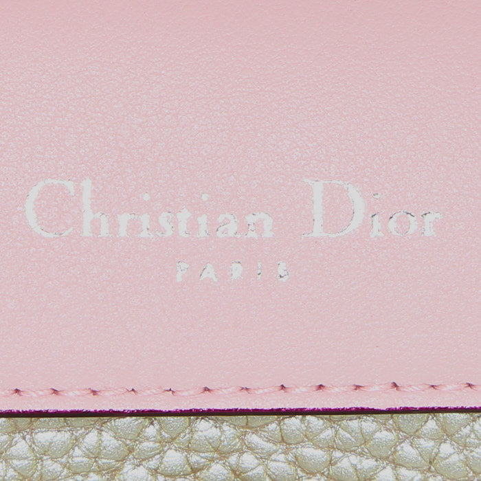 Bolso bandolera Dior  Be Dior en cuero granulado plateado - Detail D4