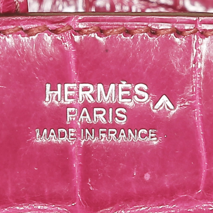 Borsa Hermès  Birkin 30 cm in coccodrillo marino Rose Sheherazade - Detail D3