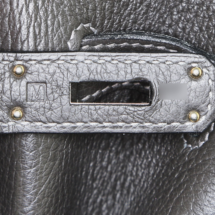 Borsa Hermès  Birkin 35 cm in pelle togo grigia - Detail D4