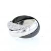 Cartier Trinity large model ring in white gold, diamonds and ceramic - 360 thumbnail