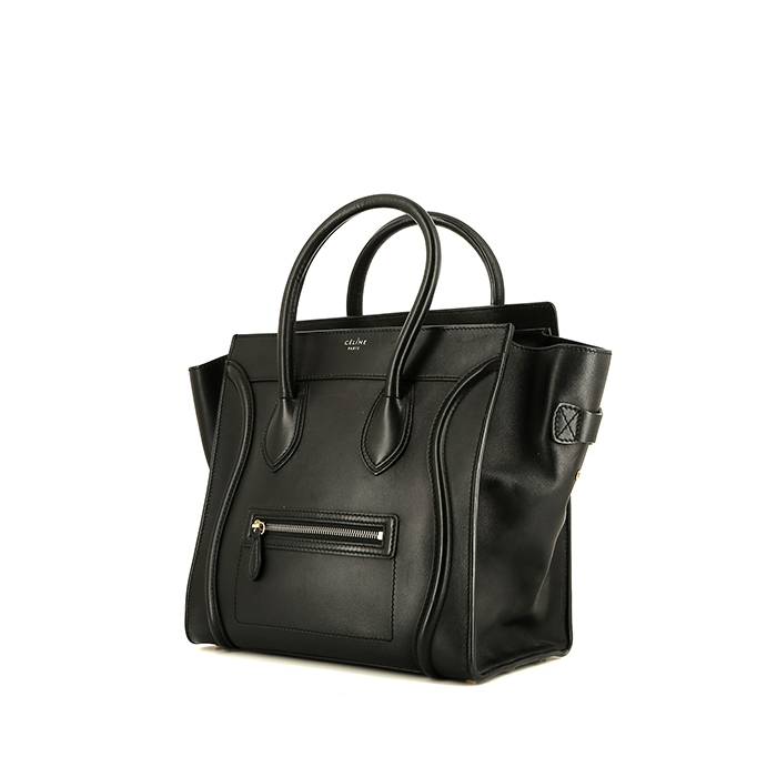 Luggage Handbag In Black Leather