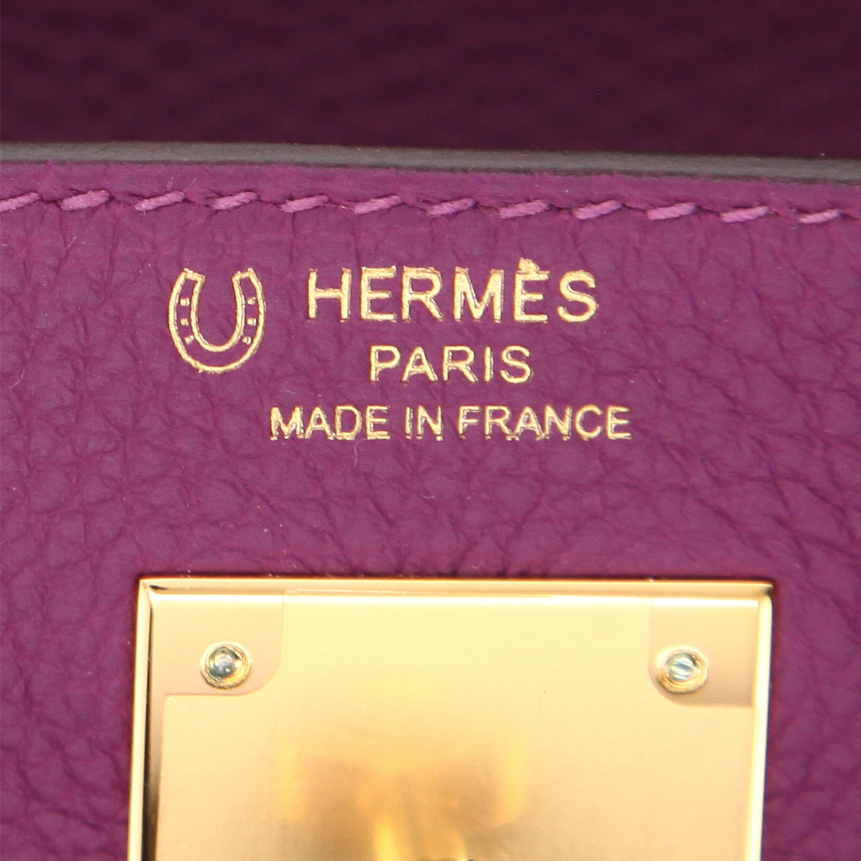 Sac à main Hermès  Kelly 28 cm en cuir togo bicolore violet et rose - Detail D2
