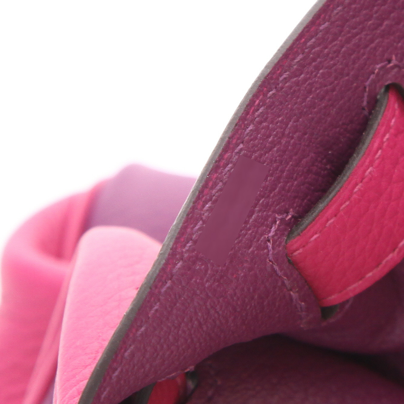 Sac à main Hermès  Kelly 28 cm en cuir togo bicolore violet et rose - Detail D4