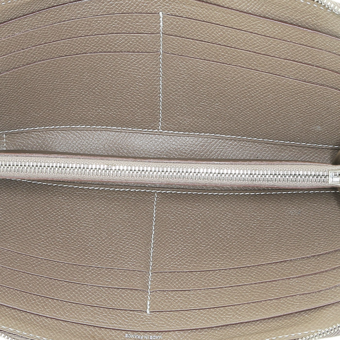 Billetera Hermès  Azap en cuero epsom marrón etoupe - Detail D2