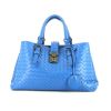 Bottega Veneta  Roma shoulder bag  in blue intrecciato leather - 360 thumbnail