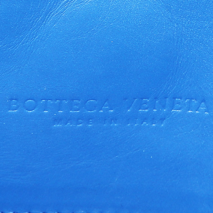 Sac bandoulière Bottega Veneta  Roma en cuir intrecciato bleu - Detail D4