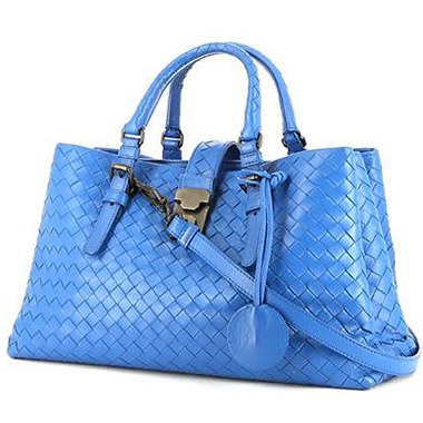 Bottega Veneta  Roma shoulder bag  in blue intrecciato leather