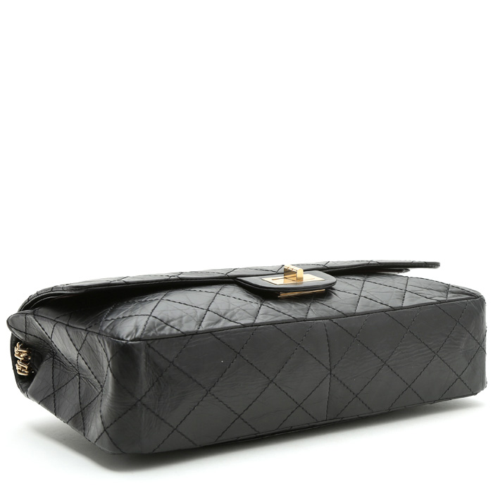 Borsa a tracolla Chanel  Chanel 2.55 in pelle trapuntata nera - Detail D5