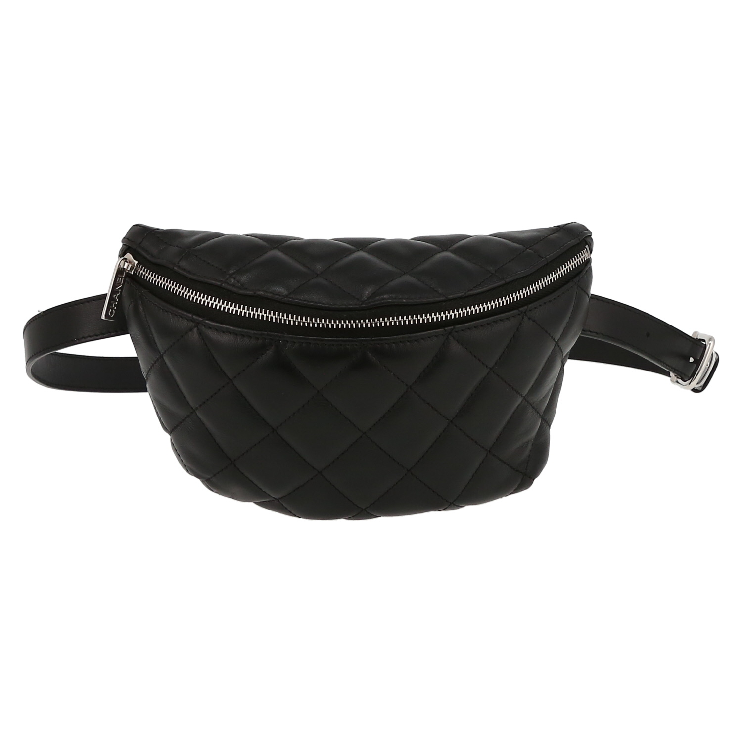 Pochette-ceinture Chanel  Pochette ceinture en cuir matelassé noir - Detail D2