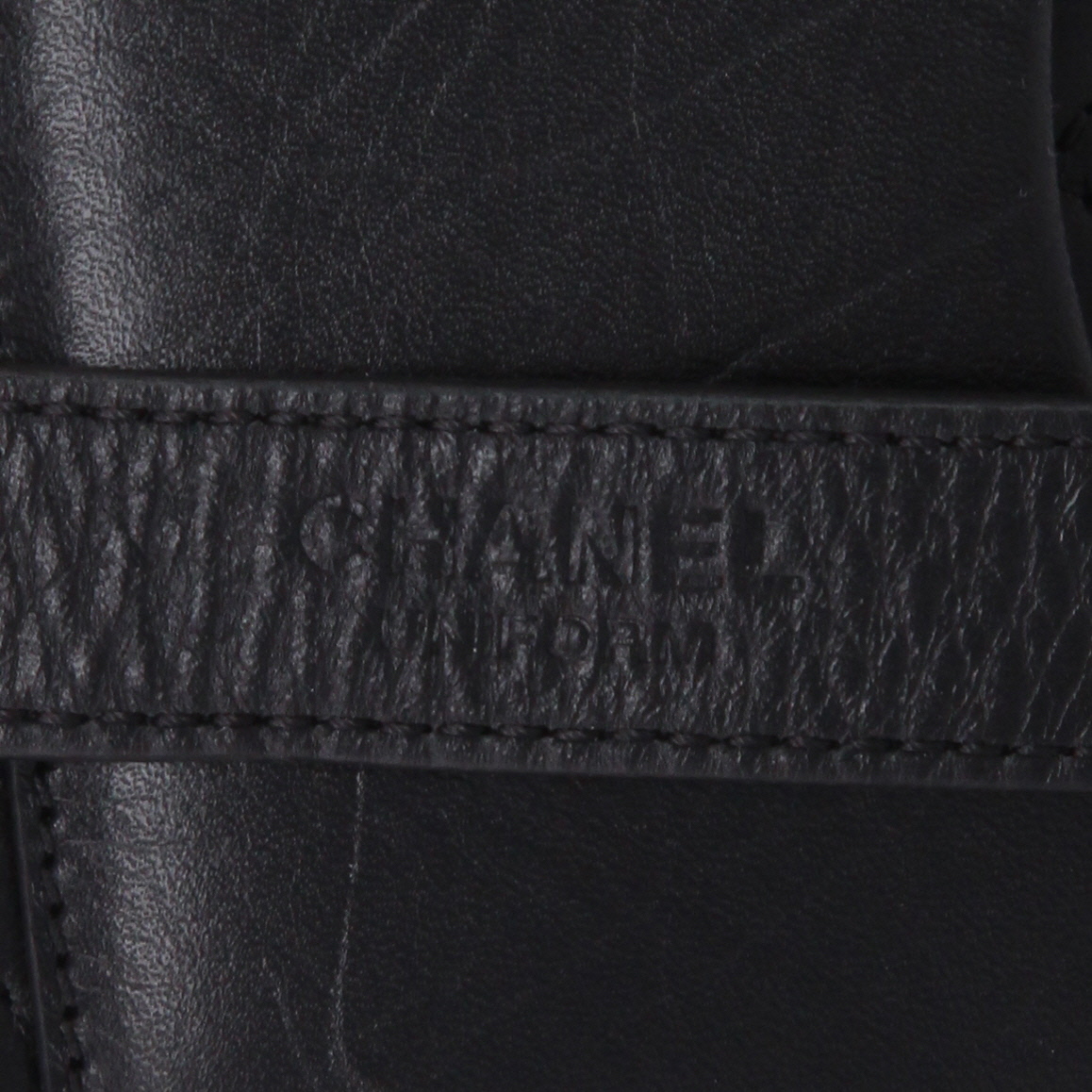Pochette-ceinture Chanel Pochette ceinture en cuir grainé noir - Detail D9