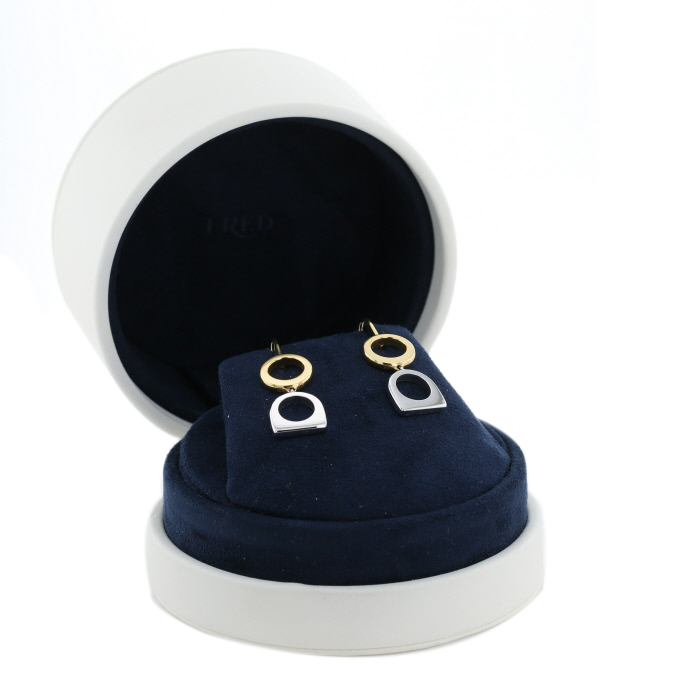 Pendientes Fred Success de oro amarillo y oro blanco - Detail D2