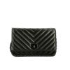 Chanel  Wallet on Chain shoulder bag  in black chevron quilted leather - 360 thumbnail