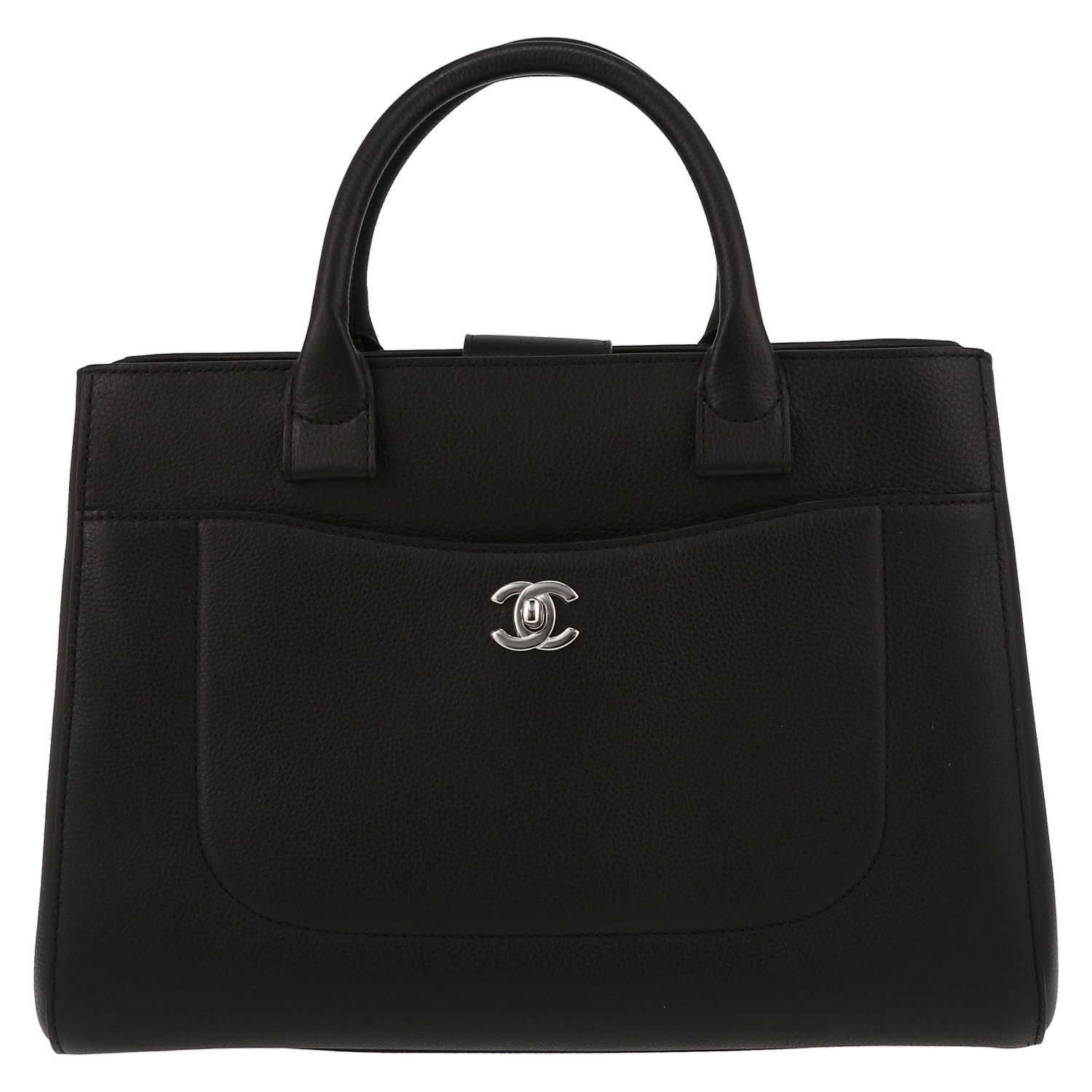 Sac cabas Chanel  Executive en cuir grainé noir - Detail D2