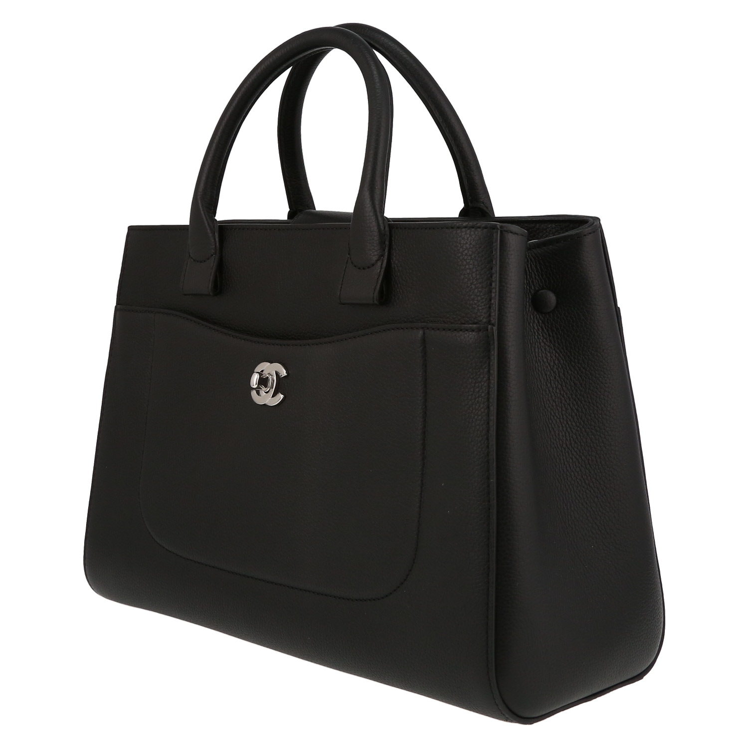 Sac cabas Chanel  Executive en cuir grainé noir - Detail D3