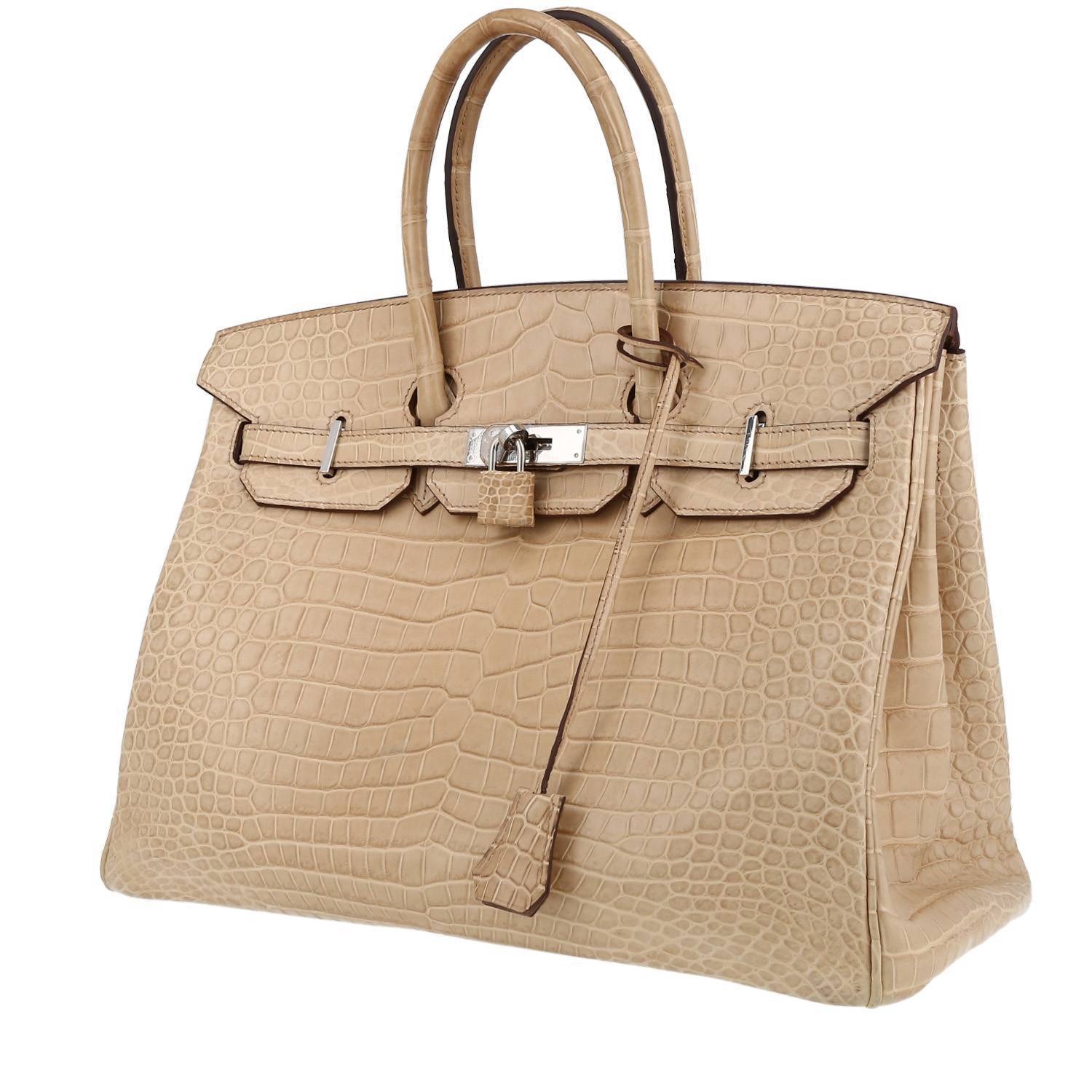 Hermes Birkin 35: Beige Leather Handbag