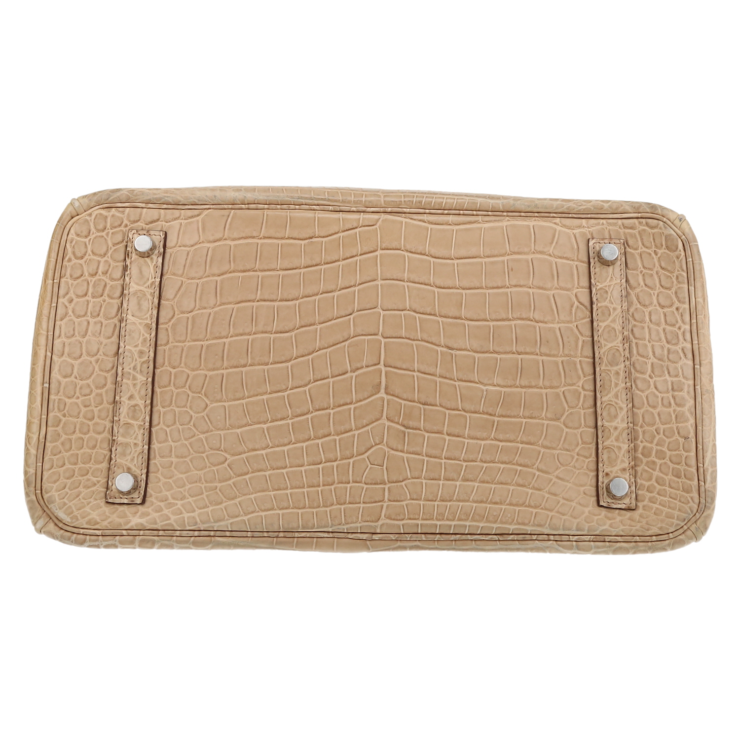 Sac à main Hermès  Birkin 35 cm en crocodile porosus Poussiere - Detail D1