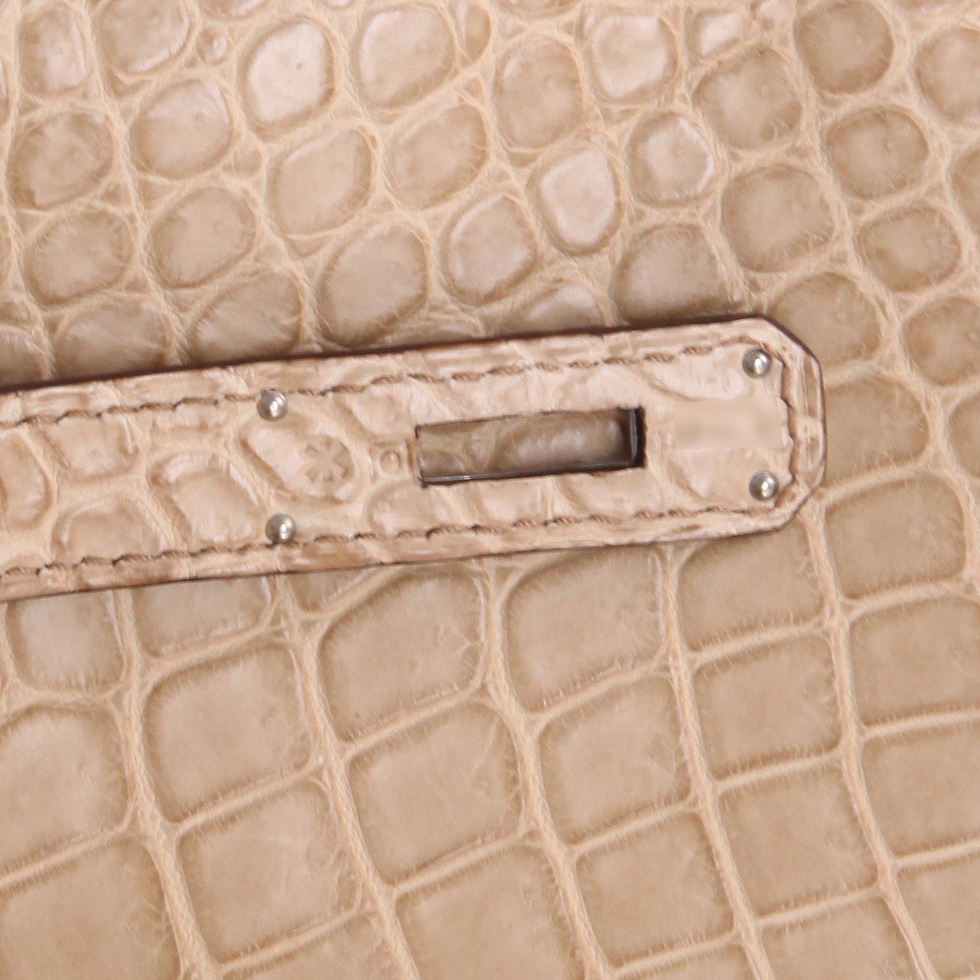 Sac à main Hermès  Birkin 35 cm en crocodile porosus Poussiere - Detail D3