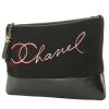 Pochette Chanel  Editions Limitées en feutrine noire et cuir noir - 00pp thumbnail