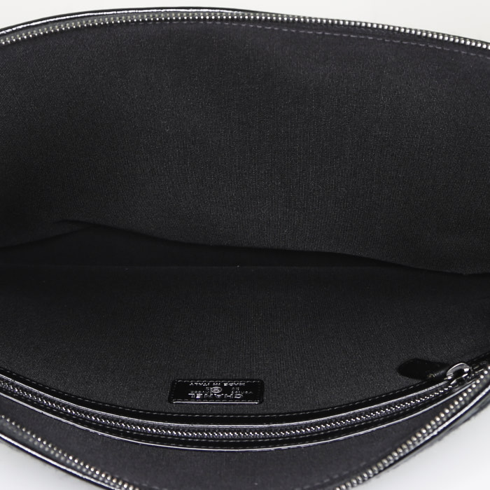 Pochette Chanel  Editions Limitées in feltro nera e pelle nera - Detail D2