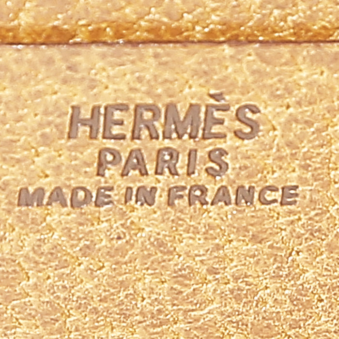 Hermès  Cadenas - Wallet wallet  in gold Pecari leather - Detail D3