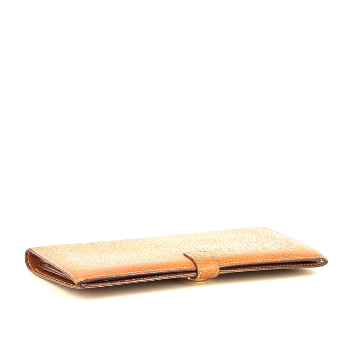 Hermès  Cadenas - Wallet wallet  in gold Pecari leather - Detail D4